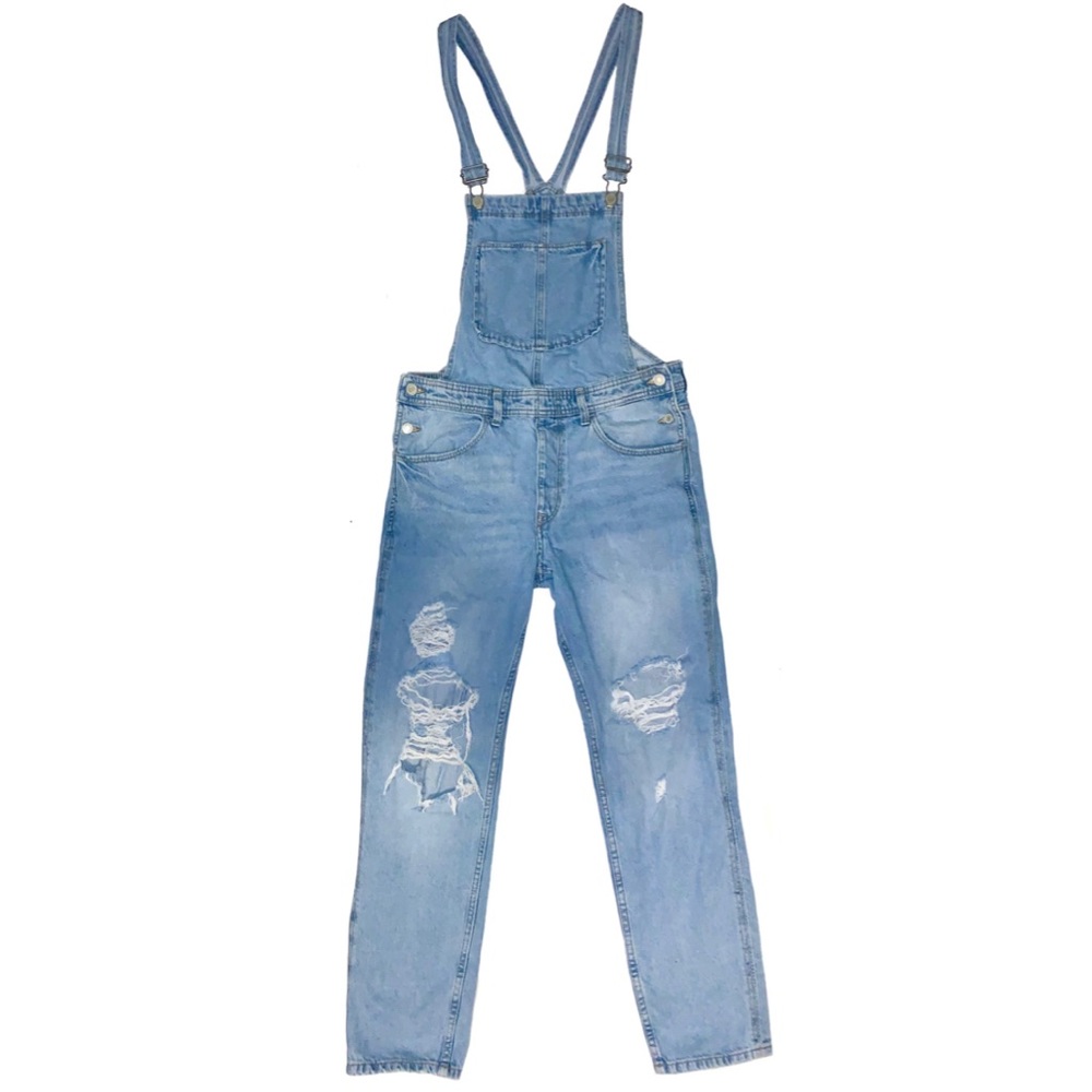 H&M denim straight-legged overalls